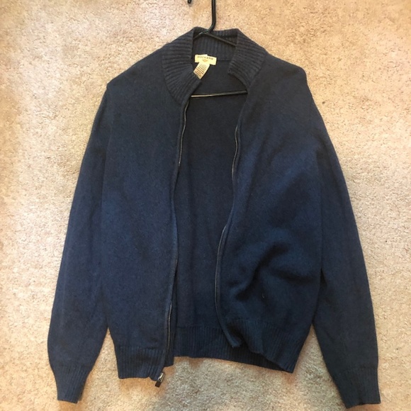 Navy Dockers Knit Full-Zip Sweater - Picture 1 of 3